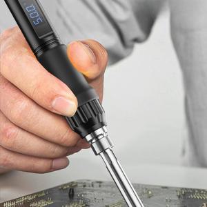 미니 인두기 휴대용 942 가열 용접 납땜 충전 T12 100W 보수 실버 버닝기