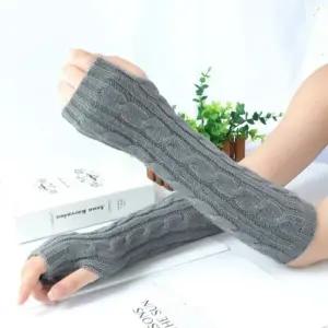 PK 겨울 꽈배기 뜨개 니트 암워머 롱 핸드워머 반장갑