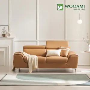[리뷰이벤트]우아미가구 메리 3인 무빙헤드 가죽 소파 3color