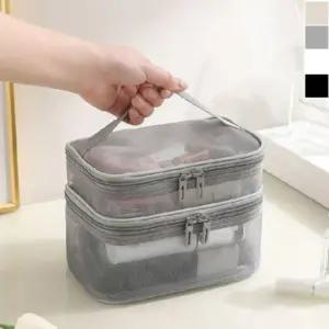 여행용 파우치 다용도 출장 가방 클리어 방수 심플 메쉬 단 분리 (WFKCQI2)