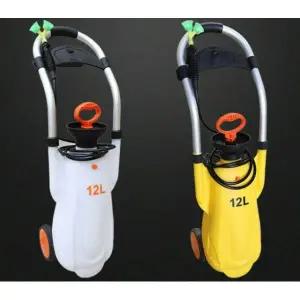 안전 실험실 비상 안구 세척기 샤워기 아이 단품 옐로우 12L 카트