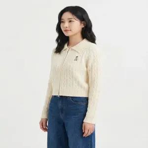 SPAO (우디) 칼라넥 집업 카디건_SPCKF49GY1