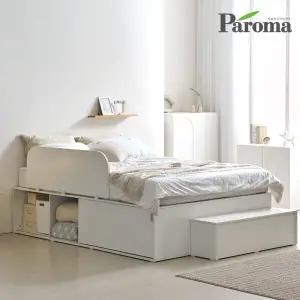 스마트 슬라이딩 퀸사이즈 벙커수납 침대프레임 (안전가드+계단포함)