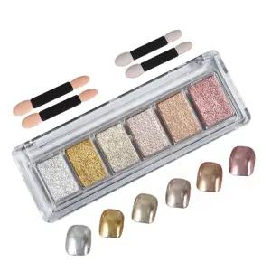 테네져 유리 오로라 미러 글리터 네일파우더 6종 컬러세트