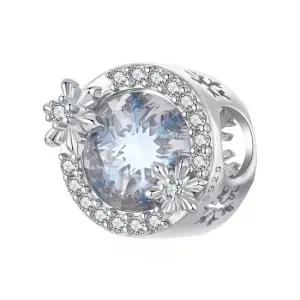 판도라팔찌 호환 참 스파클링 블루 글라스 스노우플레이크