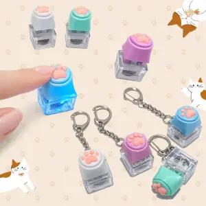 파스텔 고양이 딸깍이 키링 LED 불빛 열쇠고리 피젯 선물