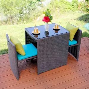 라탄 테이블 의자 테라스용 부부테이블 카페
