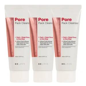 (3개)비러브 포어 팩 클렌저 150ml /클렌징폼 워시오프팩