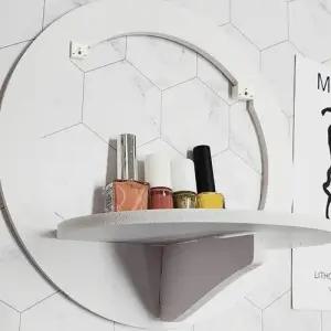 원형 콘센트 미니 1단 벽선반 거실 작은 안방 부착형 WECA070