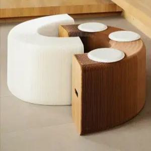 종이 벤치 의자 가구 접이식 대기 테라스 크라프트