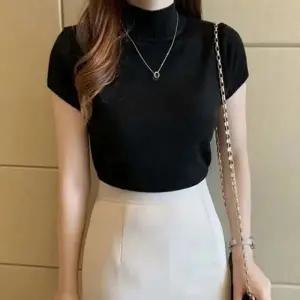 LC53200 6컬러 얇은 반팔 슬림 니트 목티 폴라티