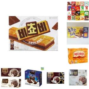 오리온 비쵸비 125g 초코/초콜릿/과자/크래커/사무실/간식/박스/맛있는/쿠키/학생/개별/포장/상자/탕비실