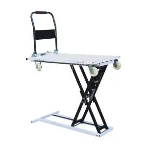 전동유압리프트승강핸드카트평판차이동식상하차작업구르마운반수레103cm높이확인가위형모터전동식