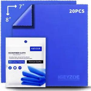 20팩 극세사 안경 청소포 - 카메라 휴대폰용 초부드러운 재사용 가능한 렌즈 클리너를 닦아줍니다