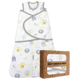 올베이 신생아 스패들 슬립 백 3-6개월 100 면 전환 삼방향 지퍼 간편한 기저귀 교체 0.5 TOG (3-6개월