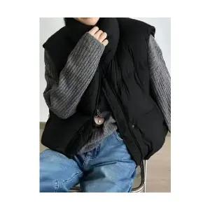 여자 베스트 패딩 통통 조끼 가을 겨울 짧은 차이나카라 두꺼운 퍼프 보온 트렌드 ST4