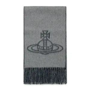 비비안웨스트우드 25FW 미네랄그레이 ORB 리버시블 울 머플러 81030006 W00ZH P407