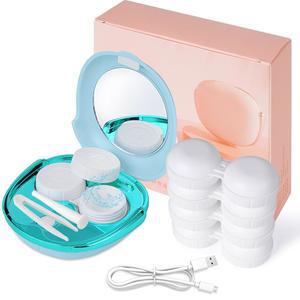 보드라실 MV5 콘택트렌즈 클리너, USB 충전기로 휴대 가능, 일회용 소프트, 컬러 및 RGP OK 렌즈 장착(파란색)