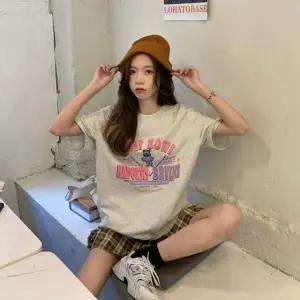 여성 곰돌이 레터링 여름 반팔 루즈핏 오버핏 티셔츠