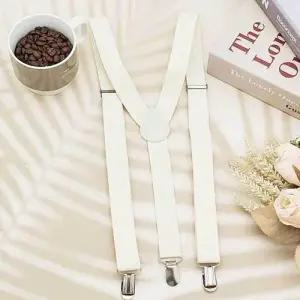 남성 여성 용 멜빵 서스펜더 컬러 아이보리 남성멜빵 WECAA48