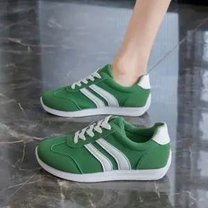 폭신한 여성 달리기 운동화 초록색 2줄 워킹화 런닝화