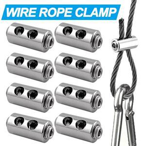 10pcs 2/3M 호환m 와이어 로프 클램프 스테인레스 스틸 케이블 패스너 조정 가능 나사 구리 메탈 클립 슬링