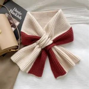 투톤 리본 머플러 고리 목도리 넥워머