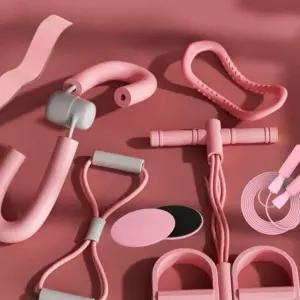 L12 홈트 운동기구 핑크 요가 테스 7종 세트 줄넘기