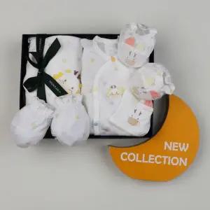 [압소바] (출산선물)용용텐셀배냇저고리 속싸개손발싸개(3종)세트 (8AZA10101)