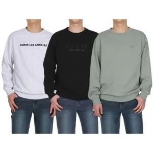 게스 남성 긴소매 티셔츠 남자 라운드넥 맨투맨 긴팔티 베이직 디자인 세미 오버핏