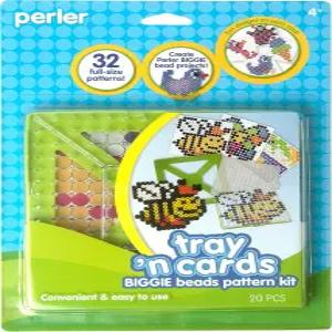 펄러 80-70729 빅기 퓨즈 비드 패턴 카드 및 페그보드 멀티컬러 스몰 20개