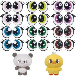 NBEADS 48쌍 공예품을 위한 6가지 색상의 펠트 DIY 크로셰 동물 제작 공예를 래쉬 대형 로 눈을 만드는