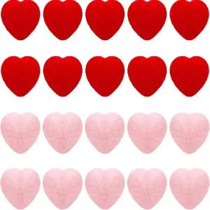 셉글리터 펠트 하트 폼 DIY 공예를 위한 모양 울 비즈 수제 공예 장식 (레드 핑크)