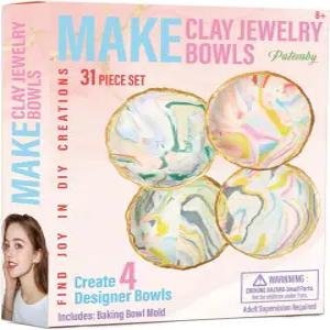 10대 소녀를 위한 나만의 클레이 주얼리 그릇 예술 및 공예 키트 만들기 DIY 접시 폴리머 8세 9 10세 11세