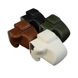 캐논 호환 EOS R50(렌즈15-45mm)용 PU 가죽 카메라 케이스 풀 백 커버 어깨끈 R100