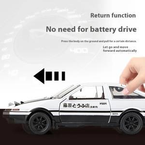 로렌지1:30 스케일 이니셜 D AE86 장난감 자동차 모델 합금 바디 고무 타이어 충격 흡수 풀백 시뮬레이션