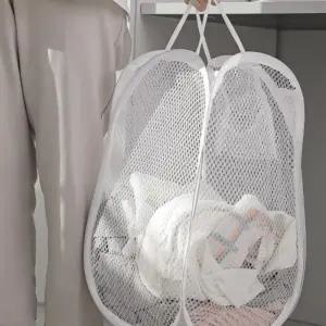 이동식 대형 접이식 빨래바구니 수납망
