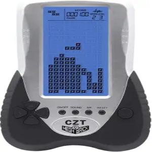 CZT 레트로 브릭 게임 콘솔 빅 블루 백라이트 화면 내장 23 탱크 배틀/레이싱 캔 플러그 헤드폰 향수 퍼즐