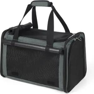 YUDODO 25파운드 대형 고양이 및 소형 반려견 항공사 승인 여행용 강아지 캐리어 사이드 포켓 반사 메쉬