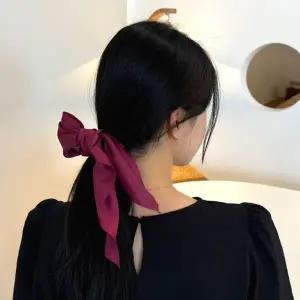 리본 스카프 곱창머리끈 와인레드
