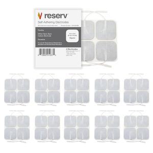TENS/EMS 유닛용 2인치 x 프리미엄 재사용 가능한 자가 접착 전극 패드, 젤이 포함된 패브릭 지원 패드(라텍스 프리)(1팩(전극 40개) 예약