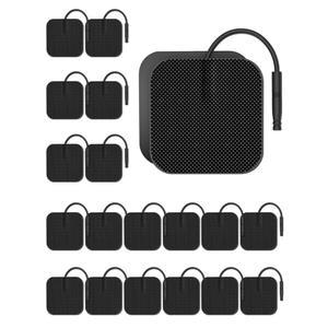 재사용 가능한 자가 접착 성능을 갖춘 TENS 유닛 전극 패드, TENS와 호환되는 교체 패드 브랜드 7000/3000, AUVON, 네오카본, 닉웰 케어(블랙)와 같은 2mm 리드 와이어 사용