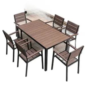 야외 테이블 세트 6인용 카페 루프탑 베란다