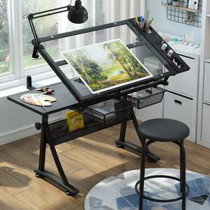 샤크팡 탁상용 드로잉 각도 그림 휴대용 테이블 화판 책상용이젤 원목