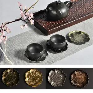 연꽃 찻잔 받침 잔받침 빈티지 다도 컵홀더 트레이