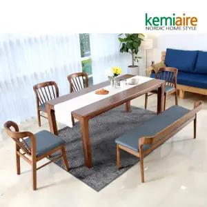 아슬로바 6인 원목식탁SET(벤치형) KHD-679B
