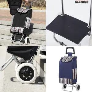 핸드 케리어 분리형 바구니 스텐 시장 카트 큰바퀴 박스 구루마 2종