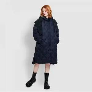 자주 여성 롱 패딩 점퍼 미디엄 루즈핏 후드 겨울아우터