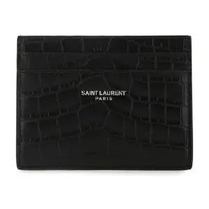 [명품] 25FW 로고 크로커다일 텍스처 카드지갑 블랙 375946 DZE0E 1000