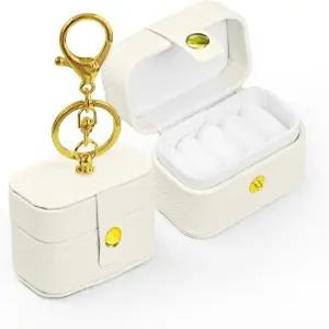 반려견 목걸이용 링 베어러 베개 반려동물용 PU 가죽 웨딩 박스 미니 홀더 파우치 프로포즈 약혼 결혼식